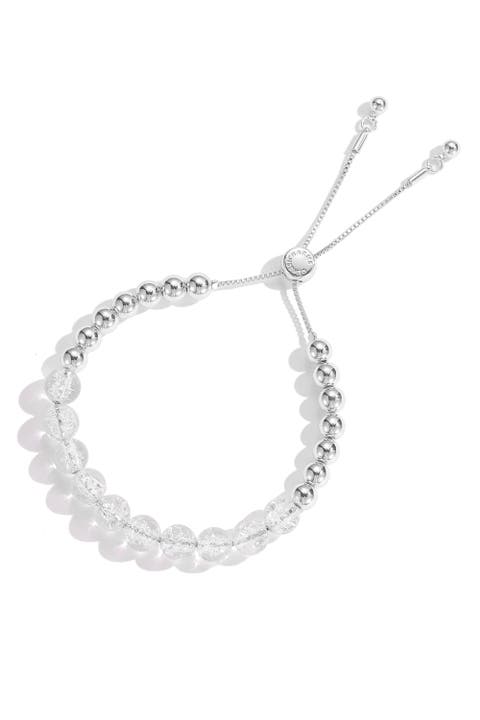 FrostLily Azeztulite Crystal and Bead Bolo Bracelet