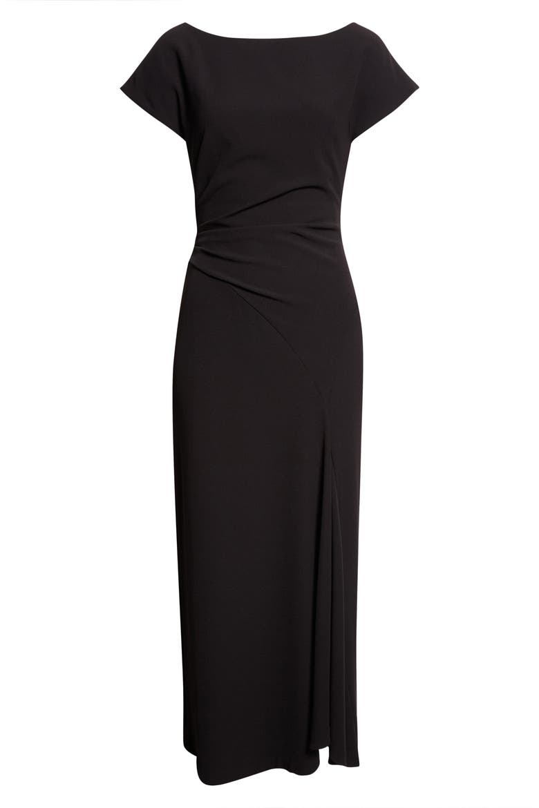 Cascade Stretch Crepe Dress, Alternate, color, BLACK