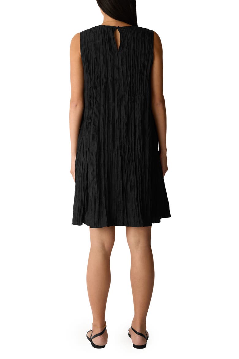Sleeveless Silk A-Line Dress, Alternate, color, BLACK