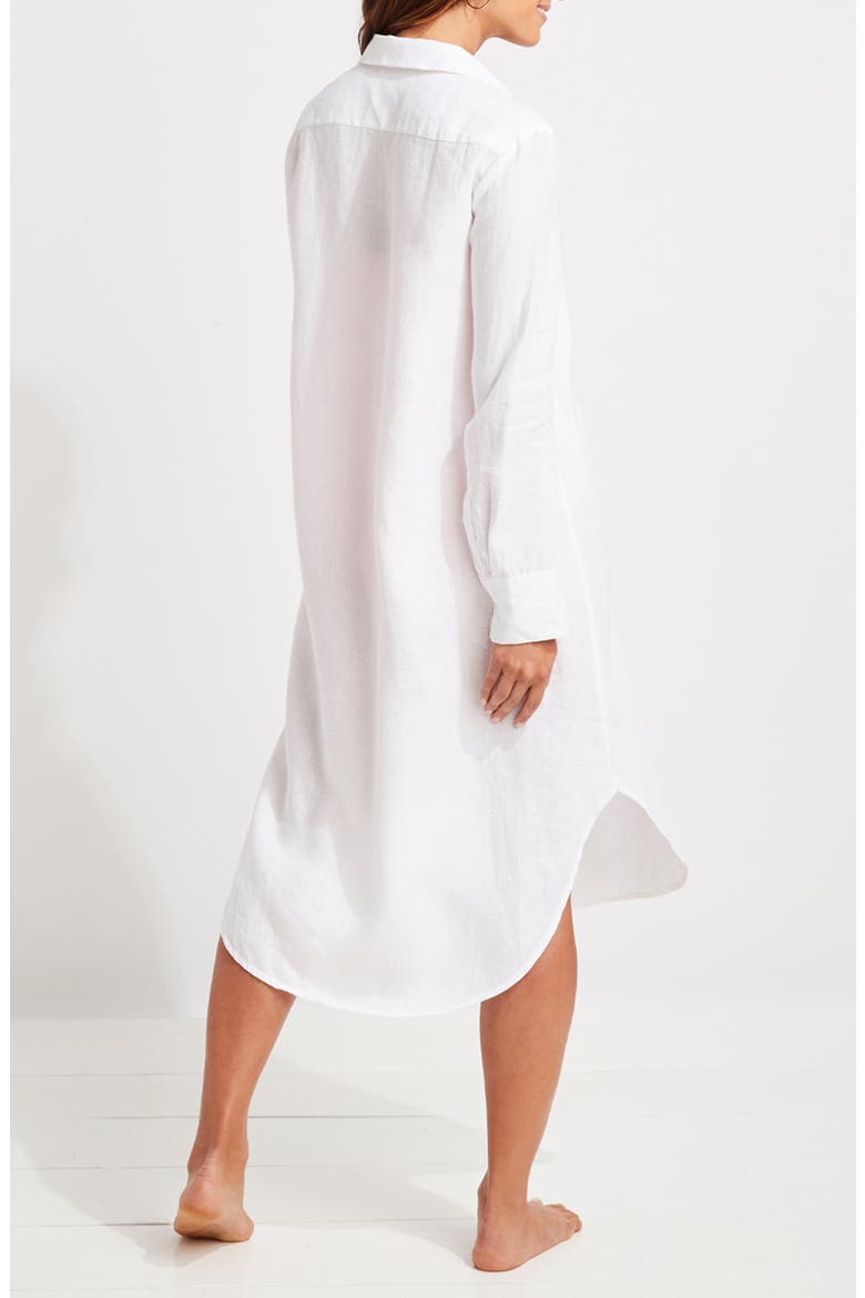 Breezy Linen Cover-Up, Alternate, color, WHITE CAP