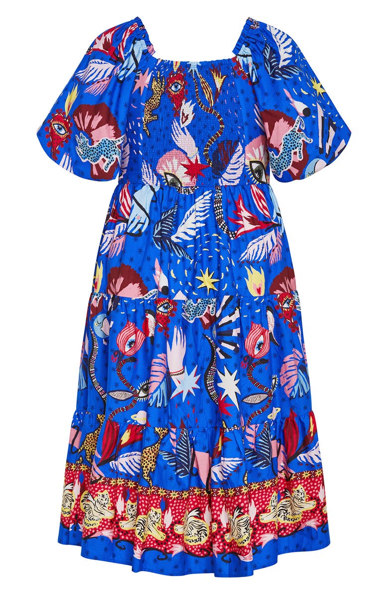 City Chic Capria Print Cotton Midi Dress, Alternate, color, Calista