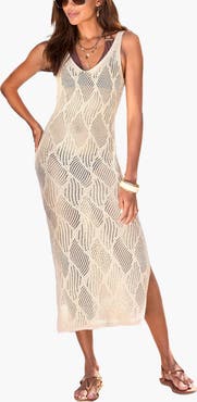LASCANA Women's Crochet Midi Dress Cover Up