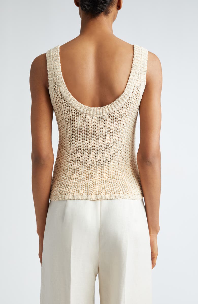 Max Mara Arrigo Openwork V-Neck Sweater Tank, Alternate, color, 