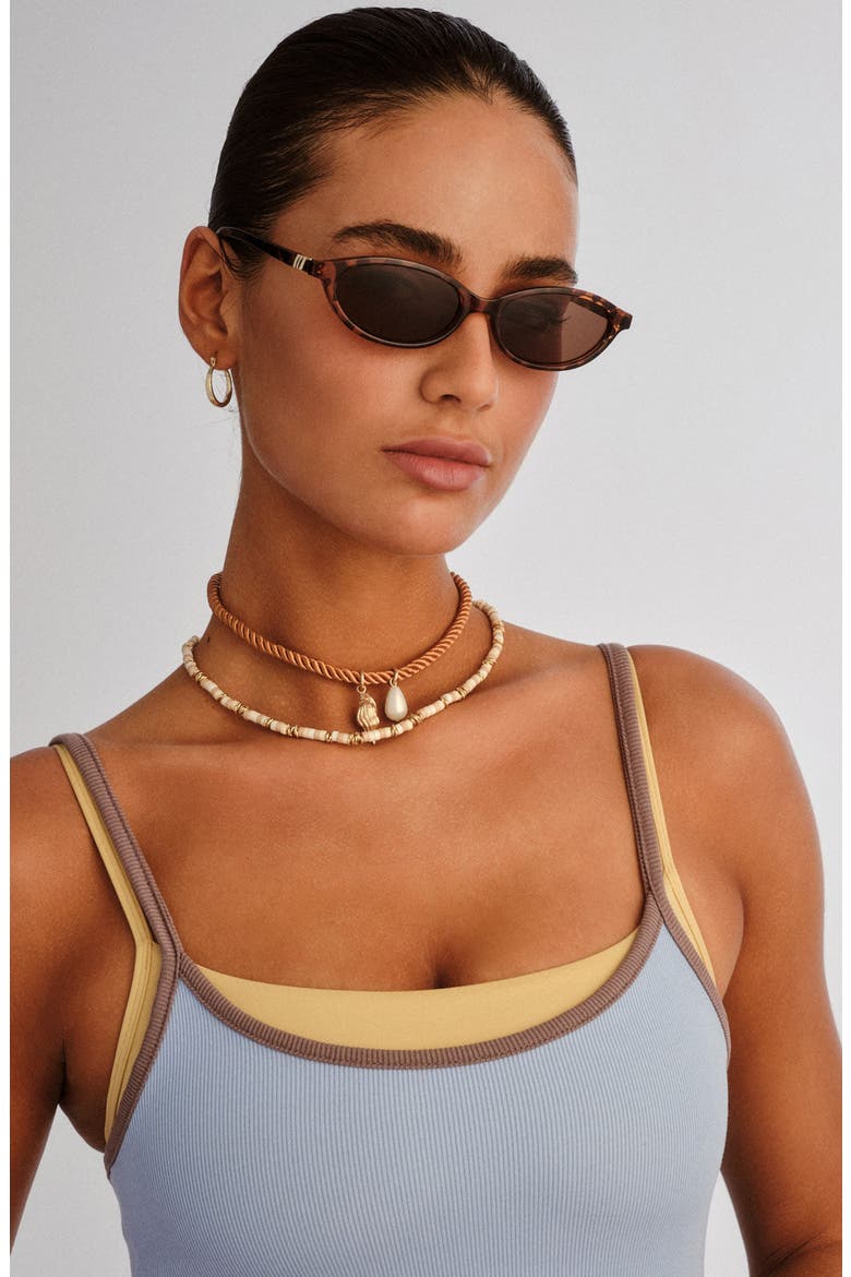 Duskfall 55mm Oval Sunglasses, Alternate, color, TORT / BROWN MONO