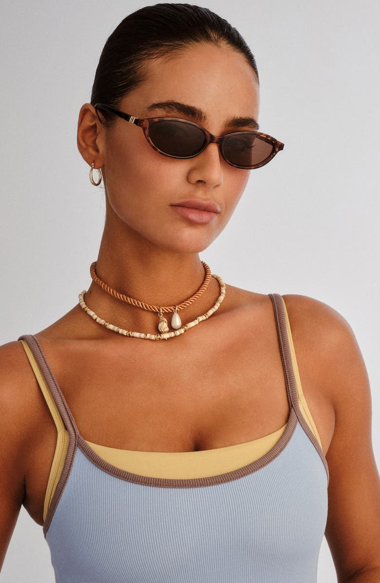 Le Specs Duskfall 55mm Oval Sunglasses, Alternate, color, Tort / Brown Mono