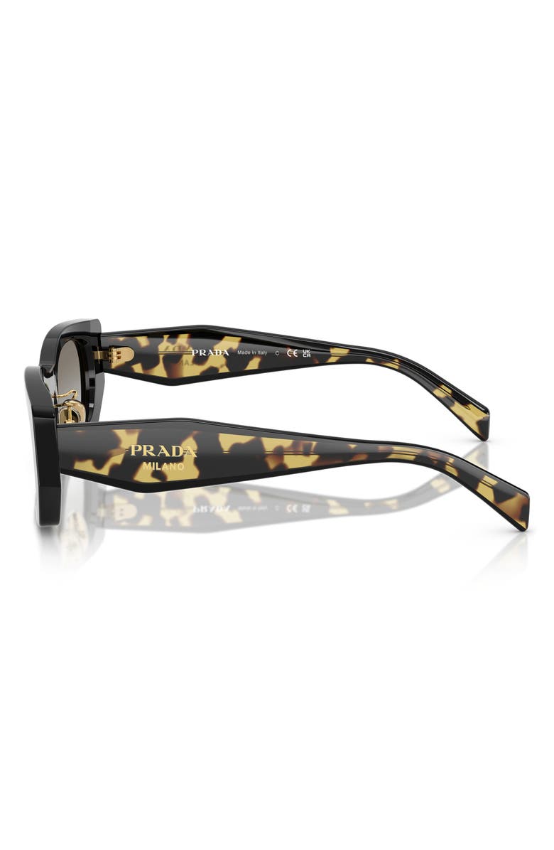 Prada 53mm Pillow Sunglasses, Alternate, color, Black