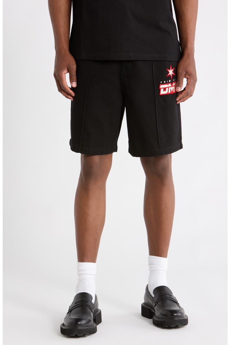 Star Logo Cotton Shorts, Main, color, BLACK