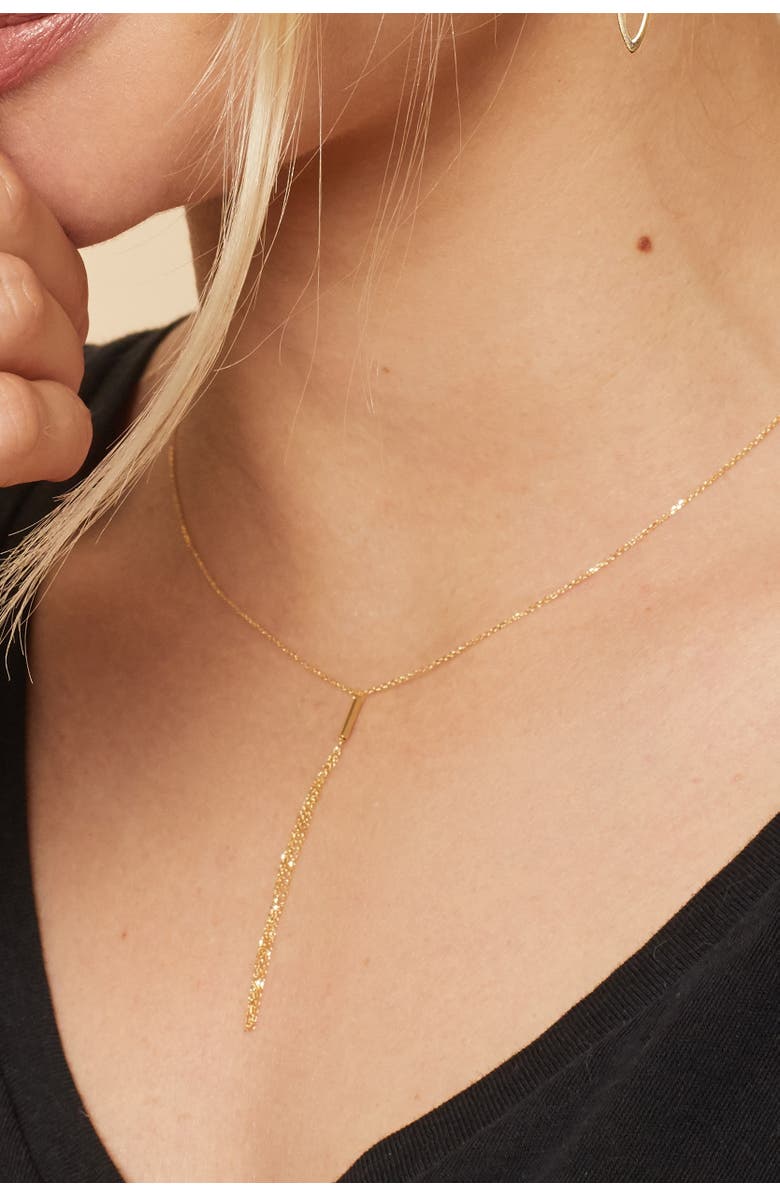 14K Yellow Gold Vicenza Drop Necklace
