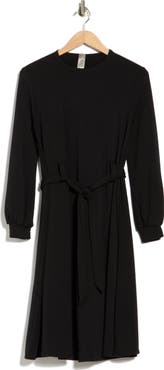 GO COUTURE Long Sleeve Tie Waist Dress