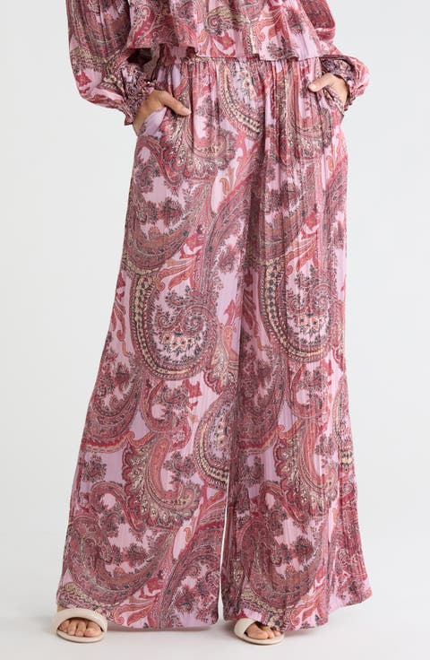 Lillian Paisley Wide Leg Pants