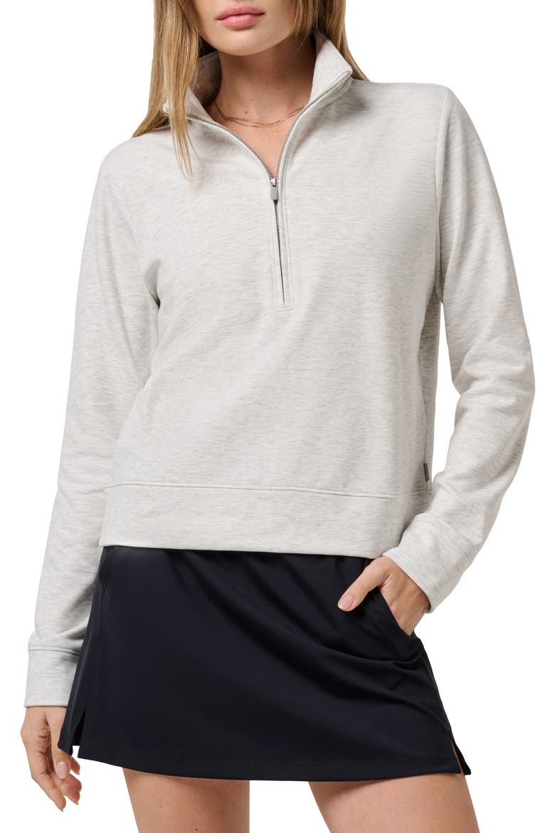 Cloud Half Zip Pullover, Main, color, HEATHER LIGHT GREY