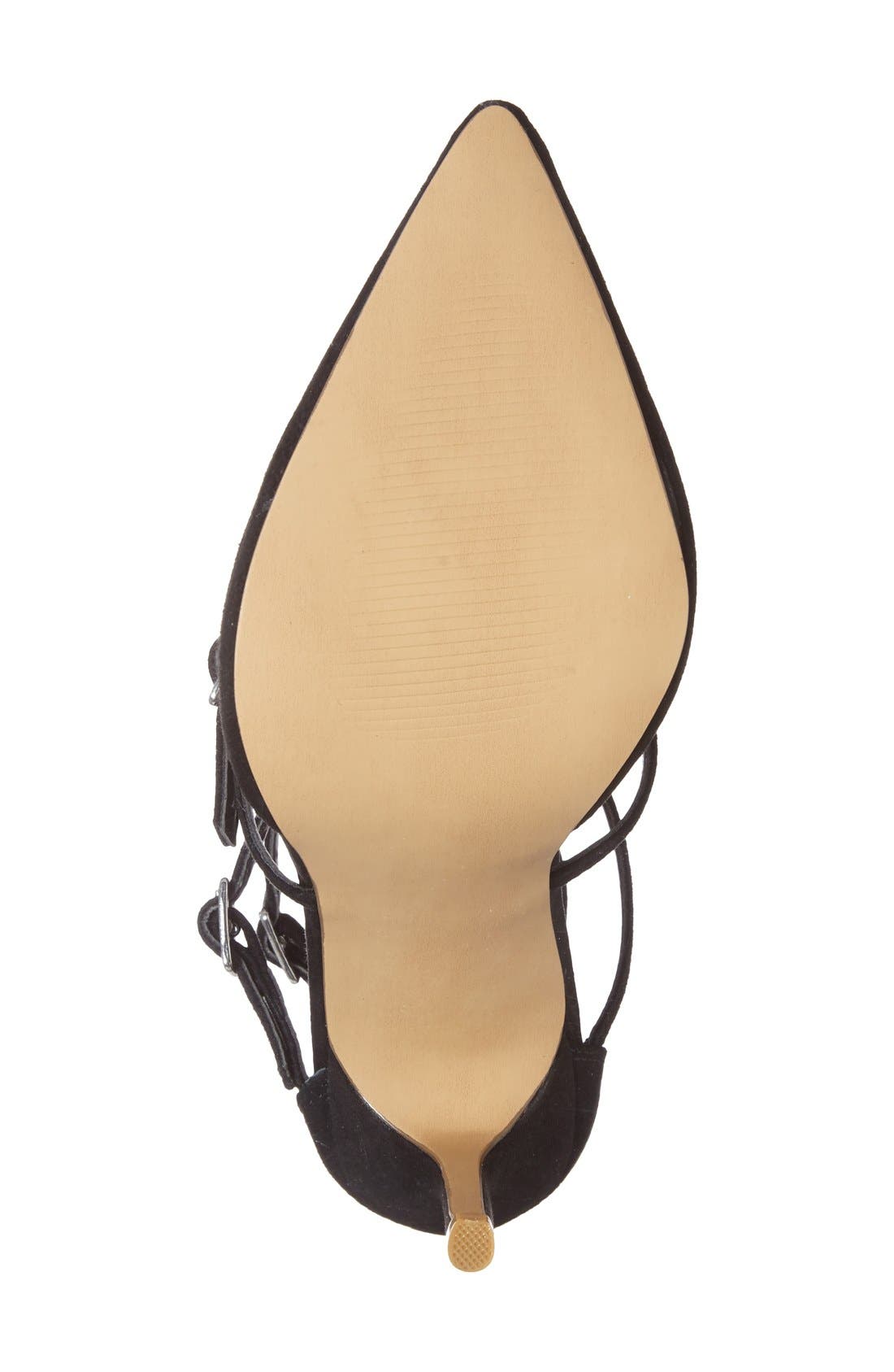 'Giselle' Buckle Sandal, Alternate, color, BLACK