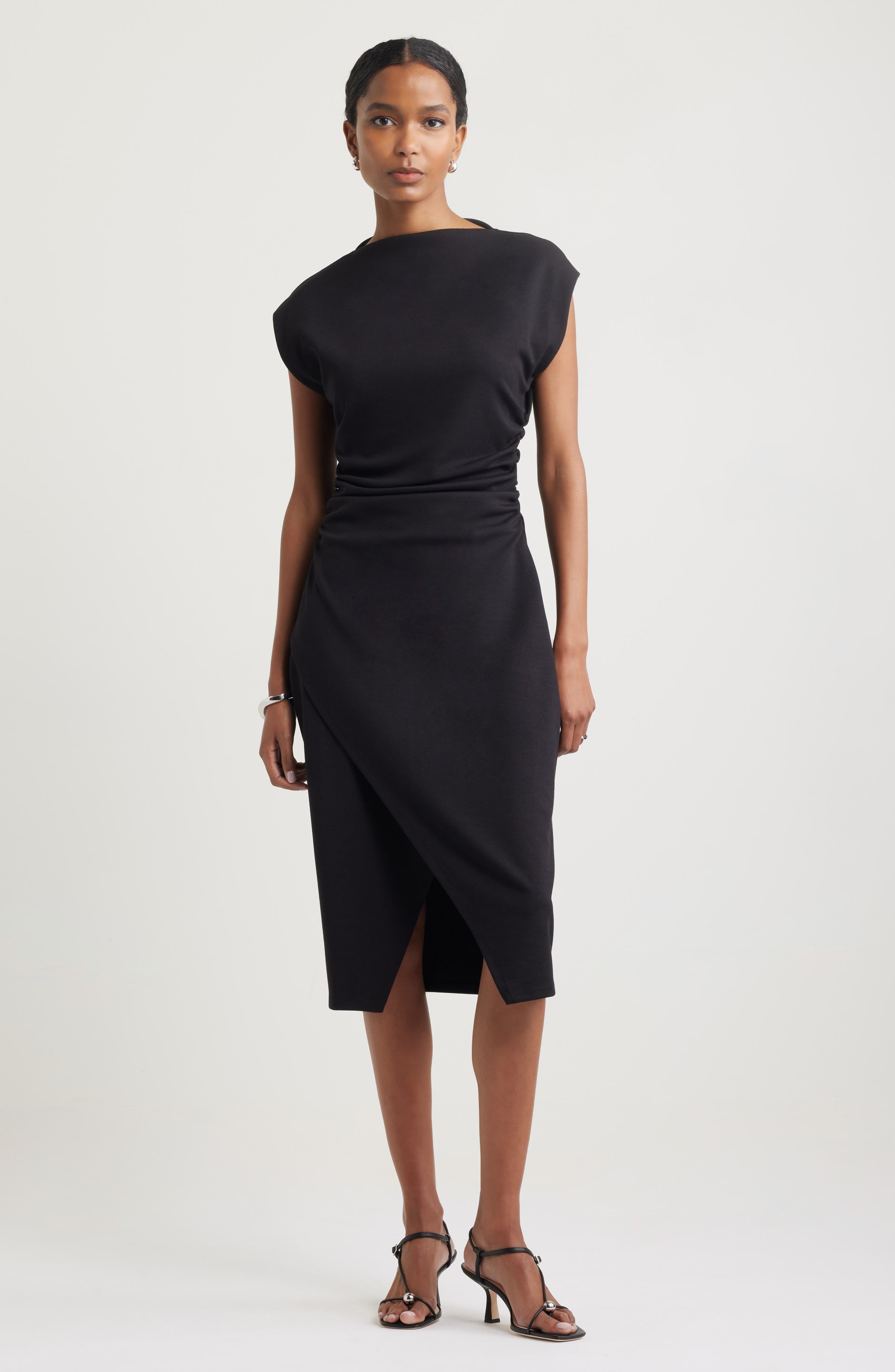 funnel neck midi dress Good American Ribbed Funnel Neck Midi Dress, Malbec003 (US, Alpha, Small,  Regular, Regular, Malbec003) at Amazon Women's Clothing store