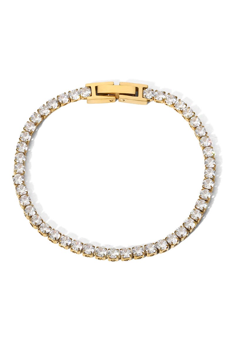 Cubic Zirconia Tennis Bracelet, Main, color, GOLD / WHITE