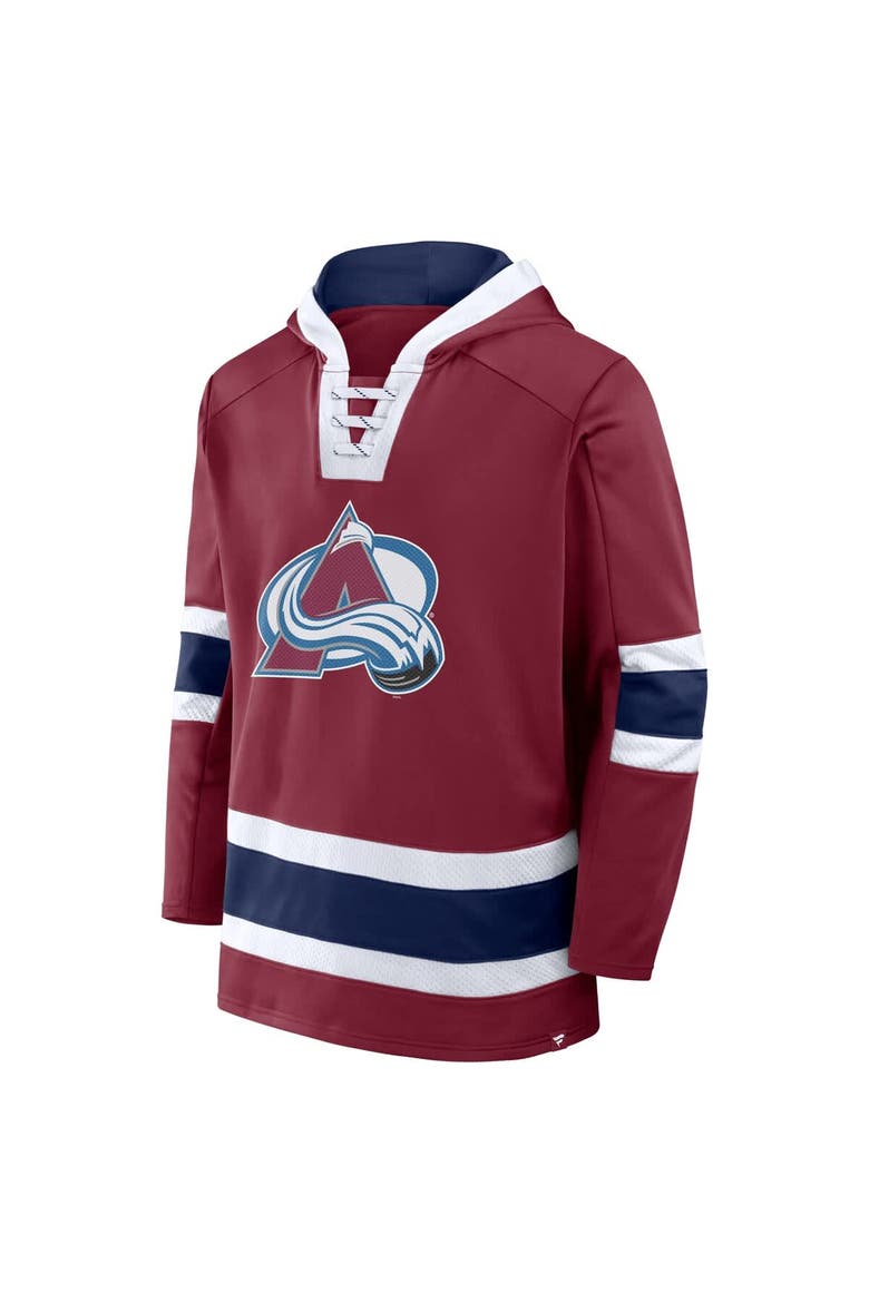 Men's Fanatics  Burgundy Colorado Avalanche Inside Line Fleece Pullover Hoodie, Alternate, color, Burgundy