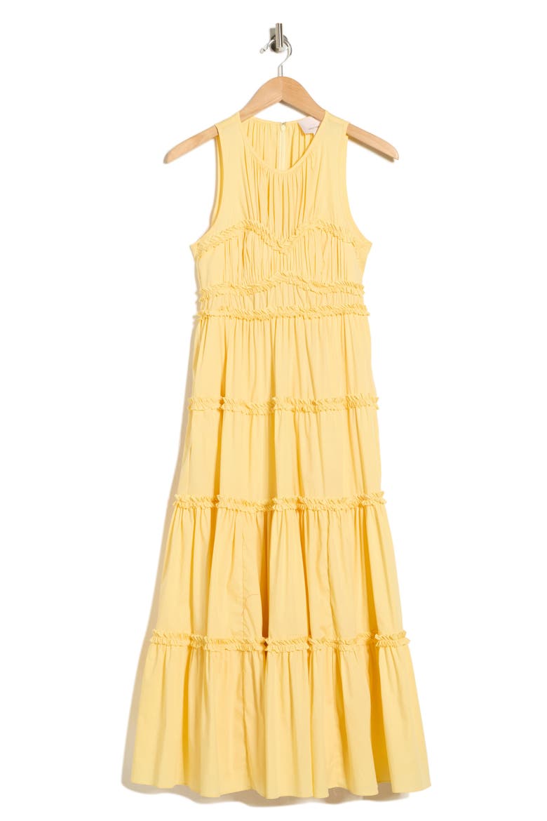 Sirrina Ruffle Tiered Dress, Alternate, color, BUTTER