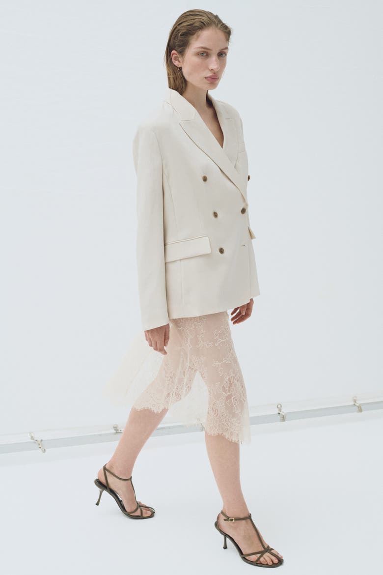 Double-breasted Blazer, Alternate, color, Light beige