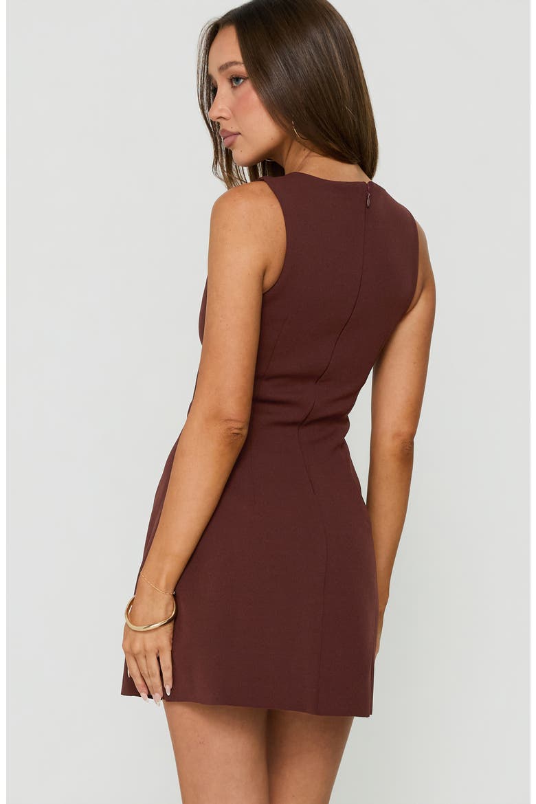 Anse Crewneck Minidress, Alternate, color, CHOCOLATE