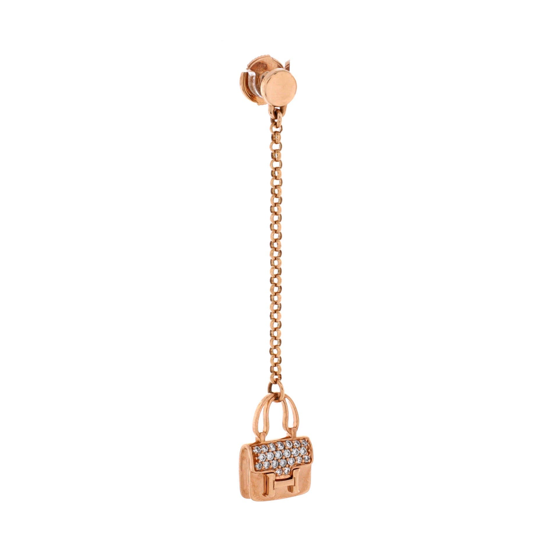 Amulettes Constance Drop Earrings 18K Rose Gold with Diamonds, Alternate, color, Metallic Gold