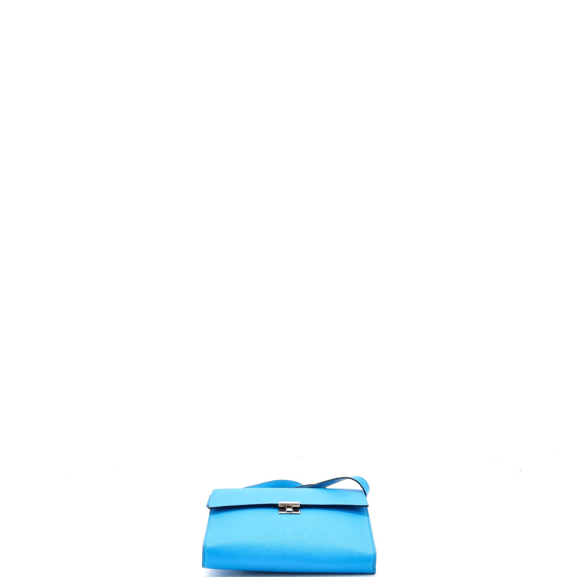 Pre-Owned Hermes Clic Wallet on Strap Epsom 16, Alternate, color, Bleu Frida