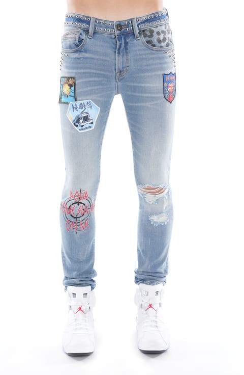 Punk Ripped Stretch Super Skinny Jeans
