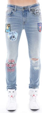 Cult of Individuality Punk Ripped Stretch Super Skinny Jeans