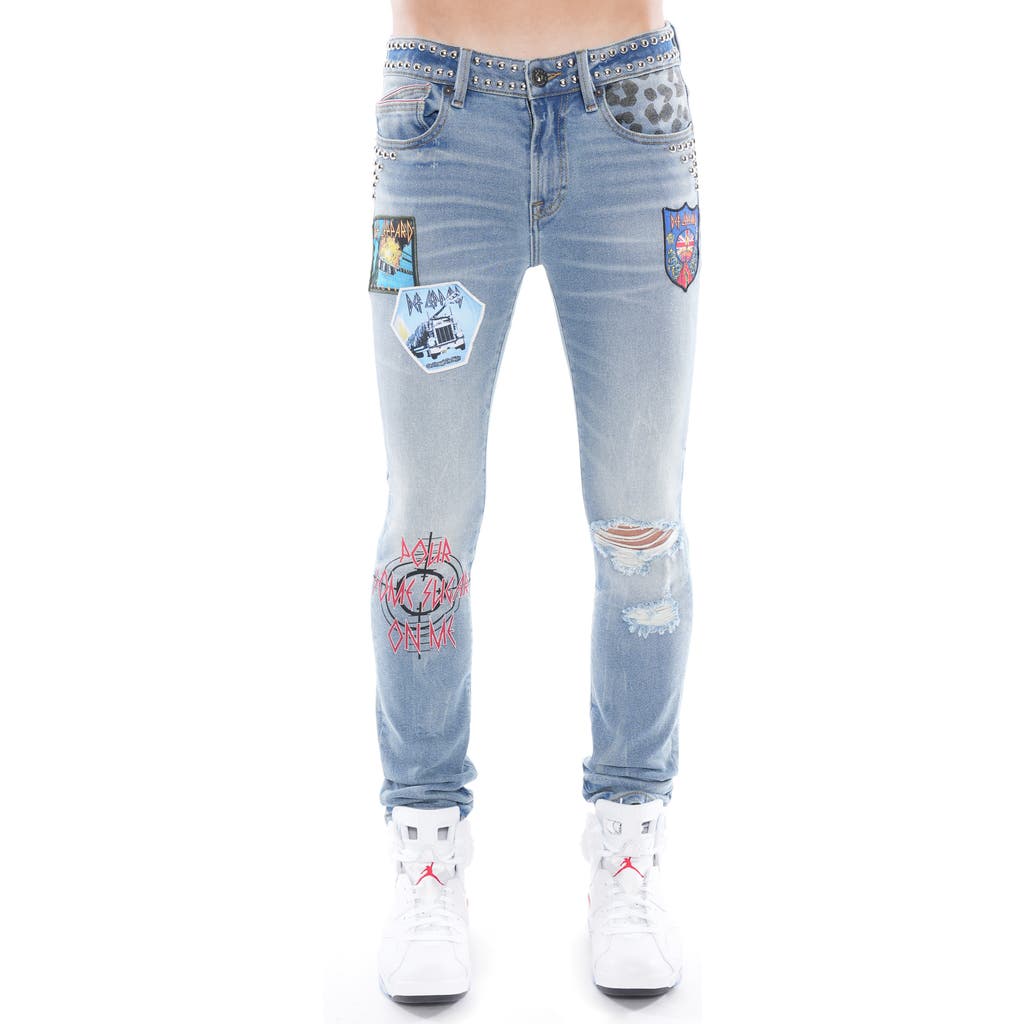 CULT OF INDIVIDUALITY CULT OF INDIVIDUALITY PUNK RIPPED STRETCH SUPER SKINNY JEANS