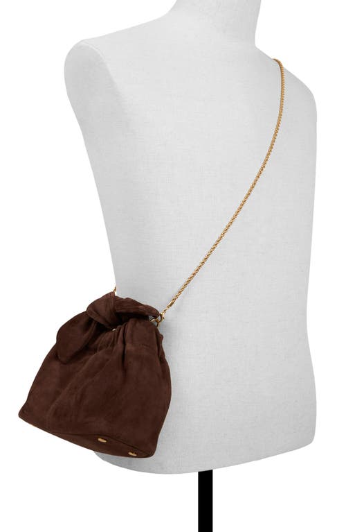 Ted Baker London Emily Suede Top Knot Bag In Brown
