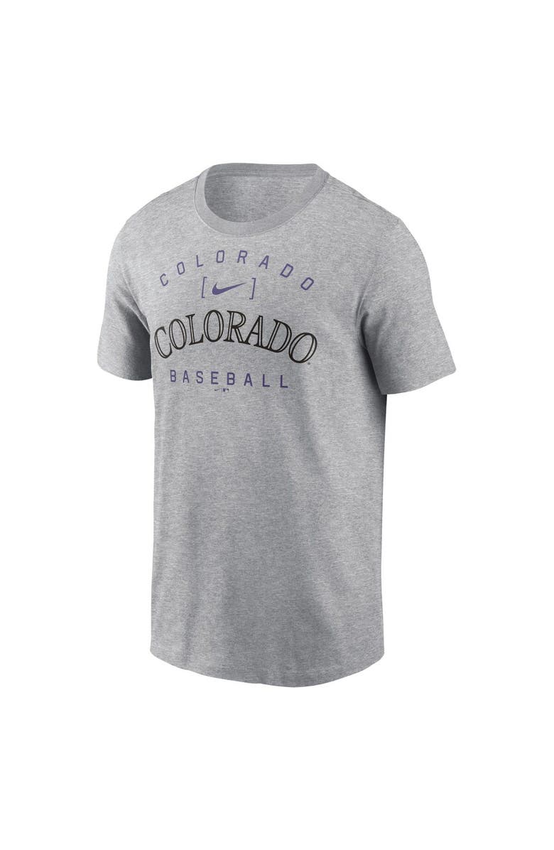 Nike Men's Nike Heather Gray Colorado Rockies Home Team Athletic Arch T-Shirt, Alternate, color, Heather Gray