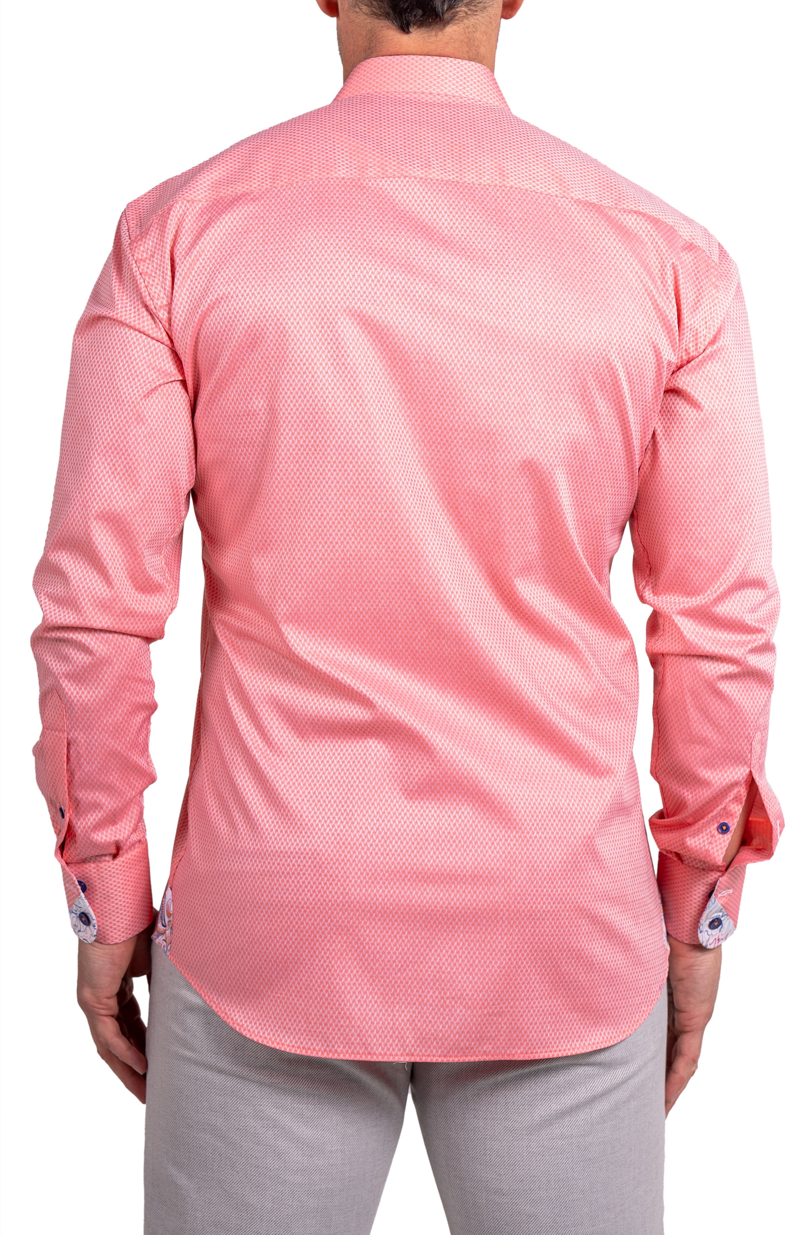Einstein Ascension0061 Red Micropattern Cotton Button-Up Shirt - image 2