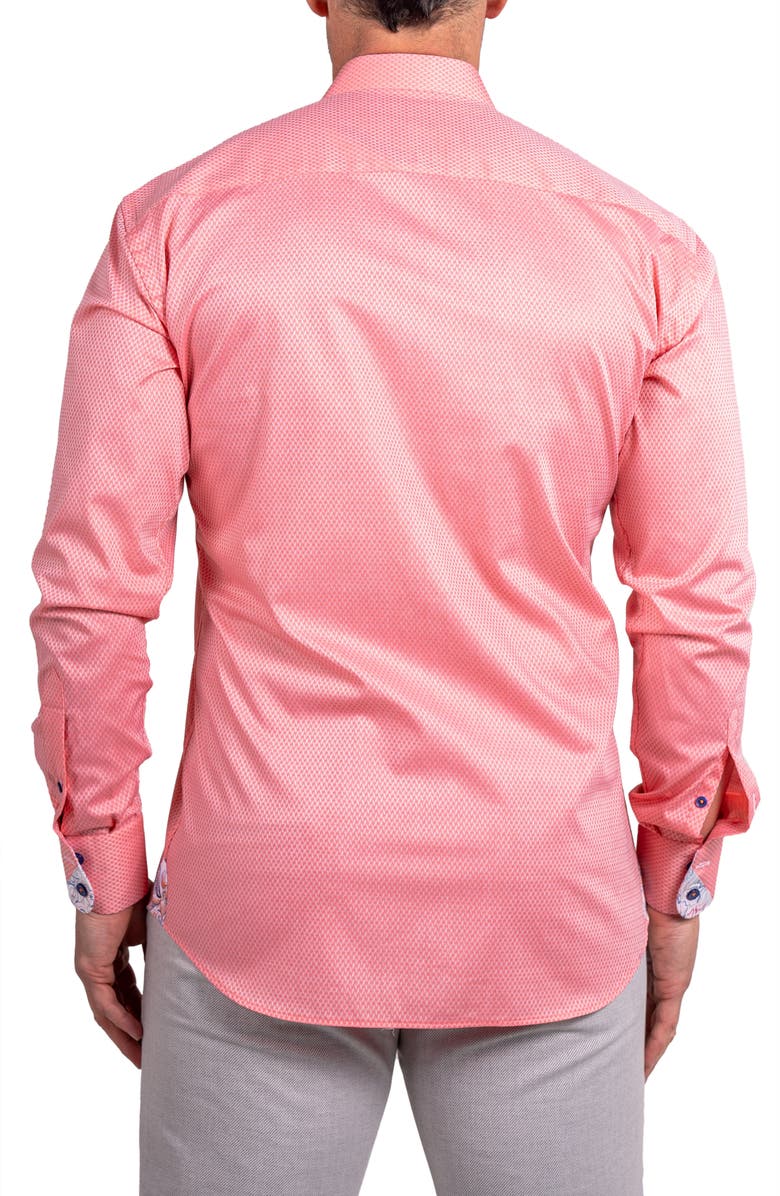 Maceoo Einstein Ascension0061 Red Micropattern Cotton Button-Up Shirt, Alternate, color, Red