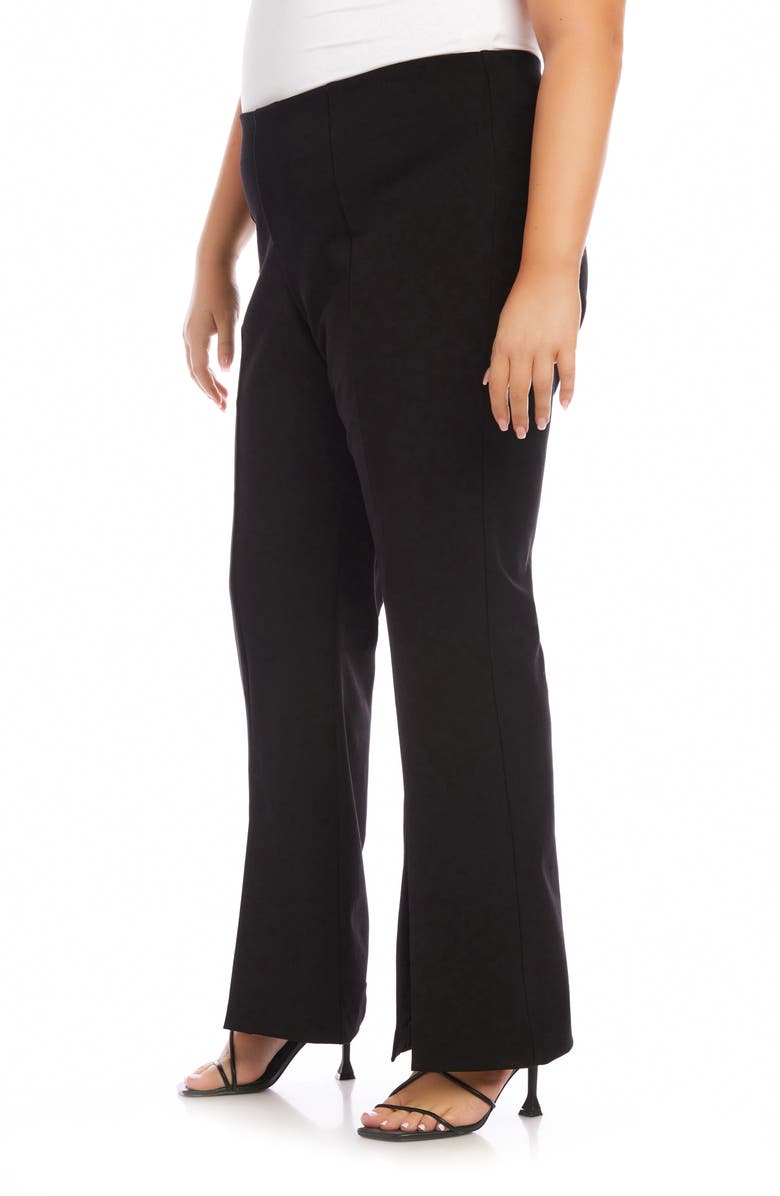 Karen Kane Front Slit Stretch Twill Bootcut Pants, Alternate, color, Black