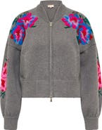 Maison Common Embroidered Knit Cardigan With Zipper
