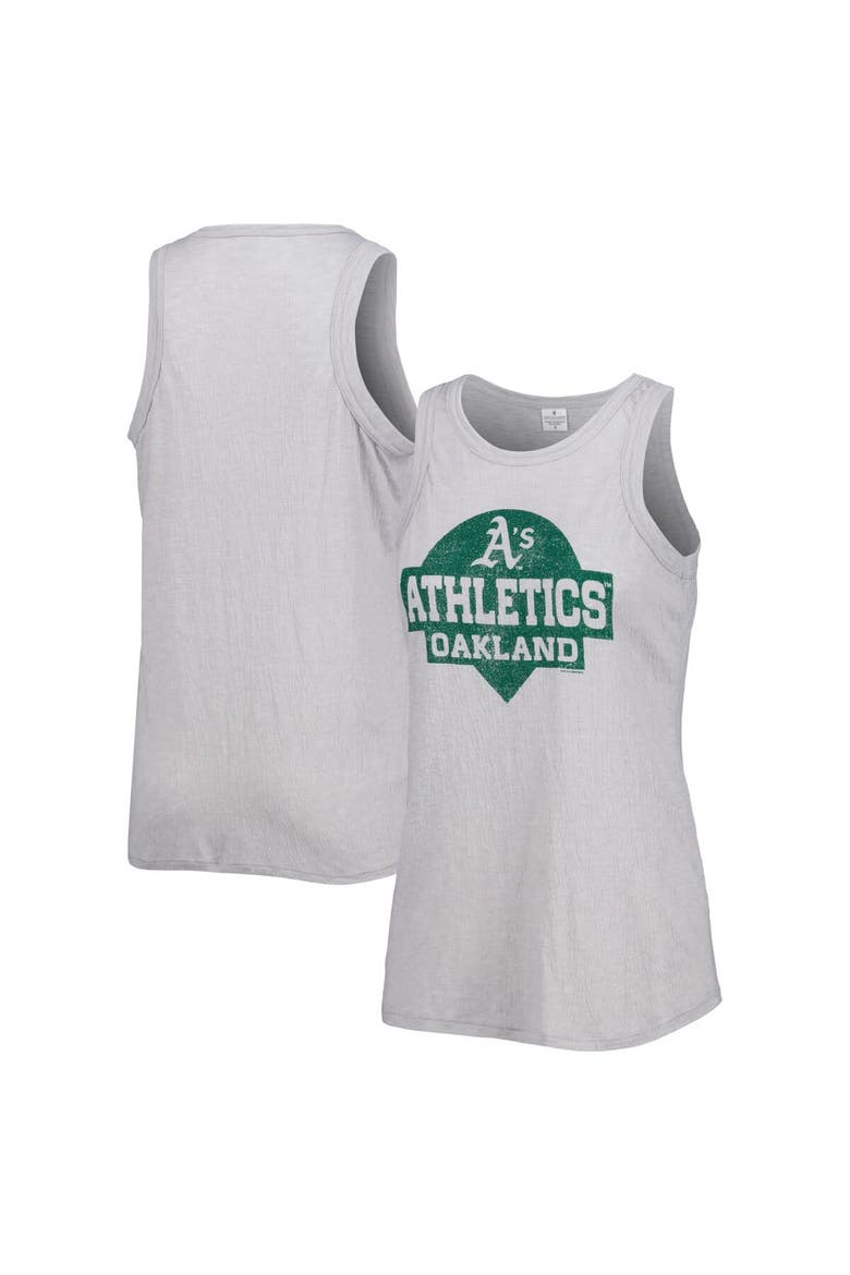 Women's Soft as a Grape Gray Oakland Athletics Tri-Blend Tank Top, Main, color, Gray
