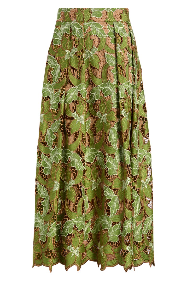 The Hailey Lace Midi Skirt, Alternate, color, DARK CITRUS LACE