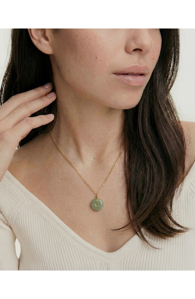 seree Coin Green jade hollow necklace, Alternate, color, Light Green