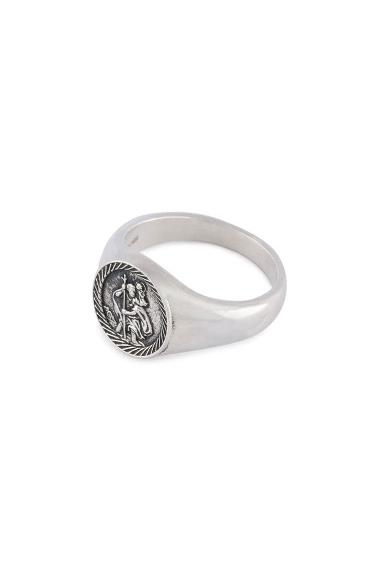 St. Christopher Signet Ring, Alternate, color, SILVER