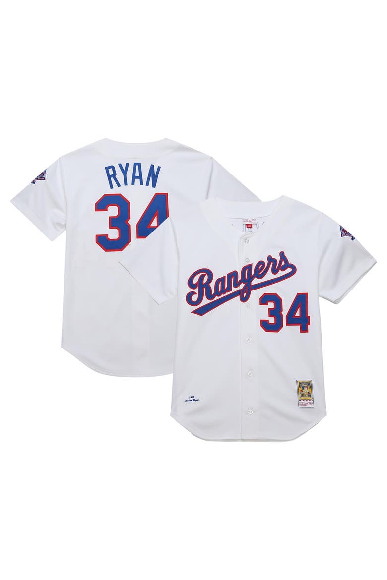 Men's Mitchell & Ness Nolan Ryan Nolan Ryan White Texas Rangers 1993 Cooperstown Collection Authentic Jersey, Main, color, White