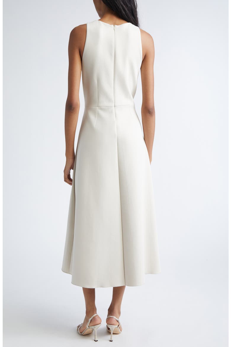 Pleated Skirt Flared Scuba Jersey Dress, Alternate, color, BEIGE