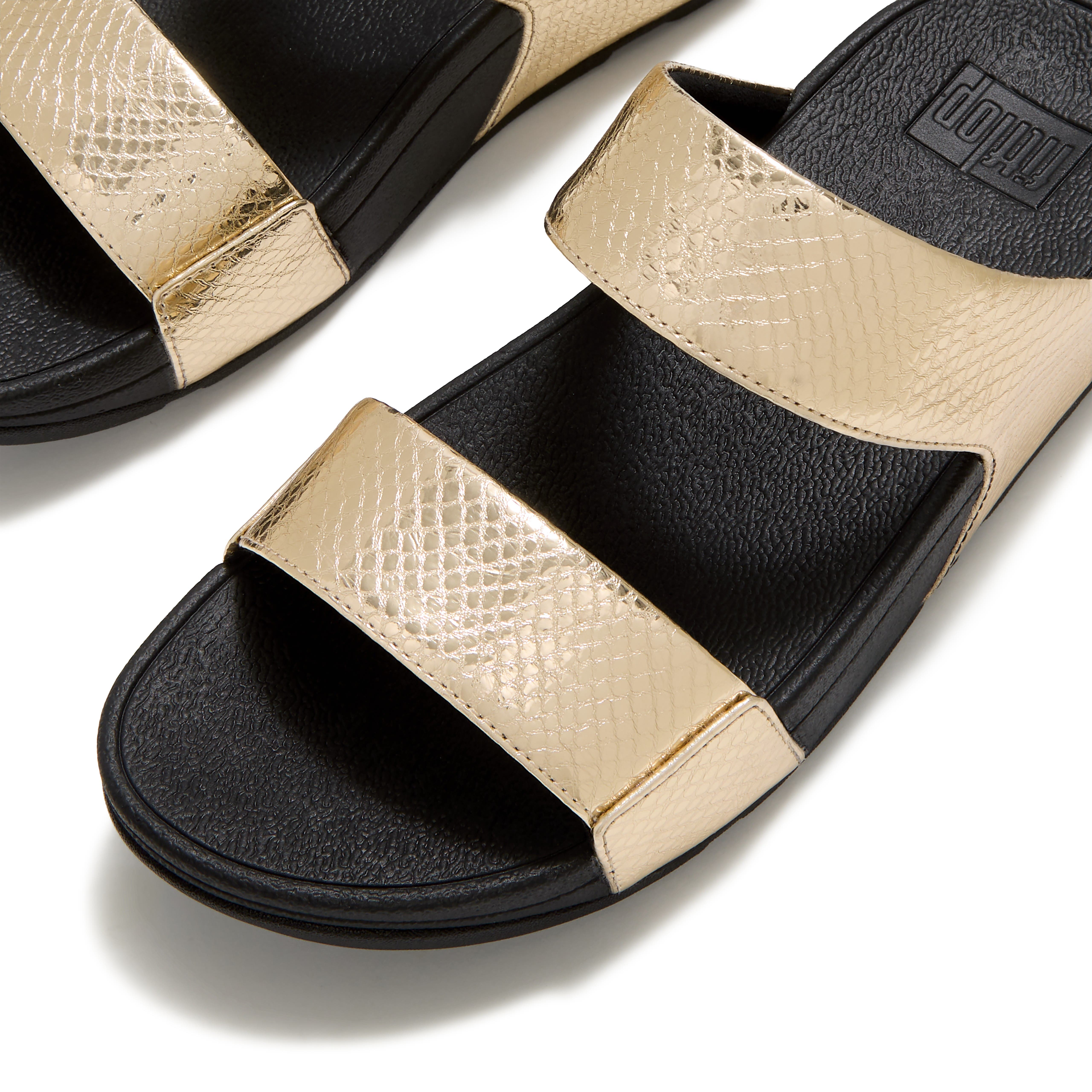 Lulu Metallic Snake Slides, Alternate, color, Platino