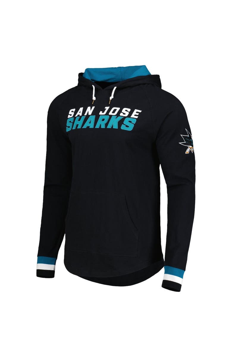 Mitchell & Ness Men's Mitchell & Ness Black San Jose Sharks Legendary Slub Hoodie Long Sleeve T-Shirt, Alternate, color, 