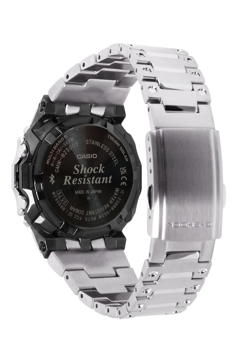 G-SHOCK Full Metal 5000 Series Solar Digital Bluetooth Bracelet Watch, 49.3mm × 43.6mm, Alternate, color, Silver