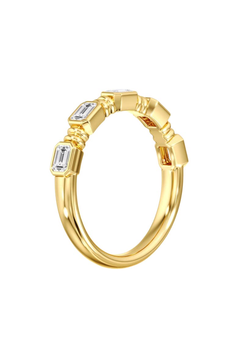 Aura East West Emerald Bezel Lab Diamond Band in 14K, Alternate, color, Yellow Gold