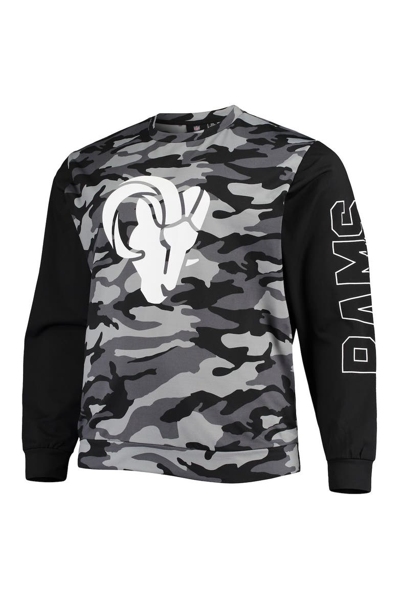 Men's FOCO Black Los Angeles Rams Camo Long Sleeve T-Shirt, Alternate, color, Black