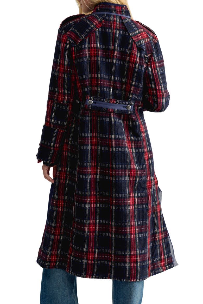 Ace of Swords Tartan Coat, Alternate, color, DARK COMBO