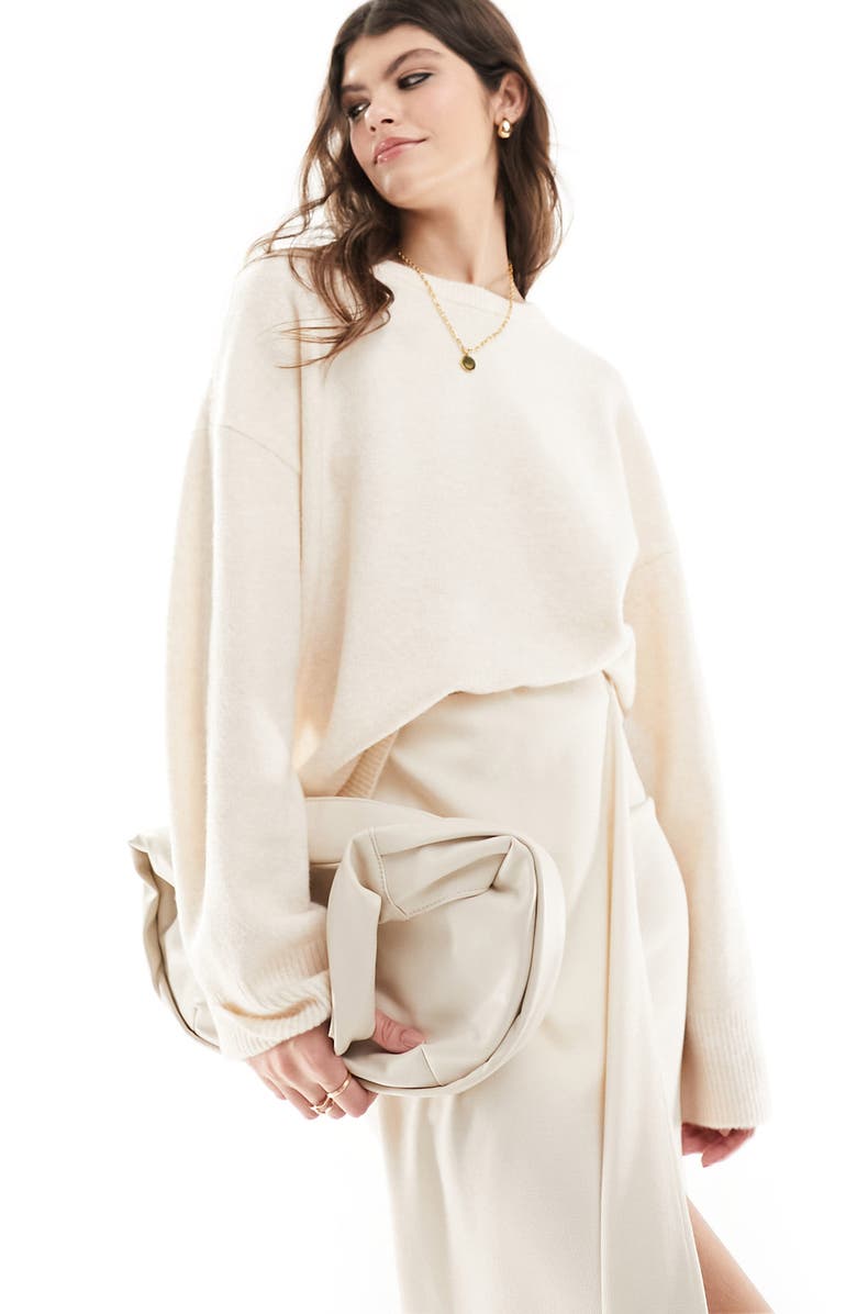 ASOS DESIGN Boxy Crewneck Sweater, Main, color, 