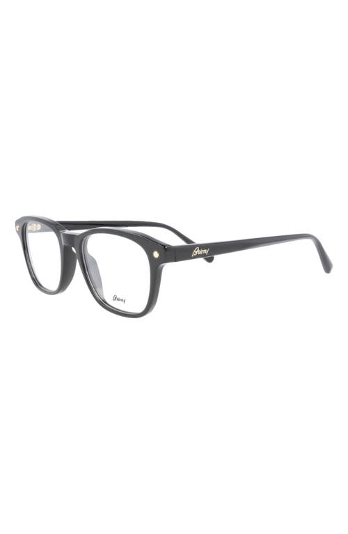 Brioni Fashion 51mm Square Optical Glasses In Black
