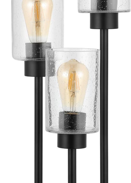 Jonathan Y Axel Modern 20.5" 3-light Iron/seeded Glass Modern Industrial Led Table Lamp, Black