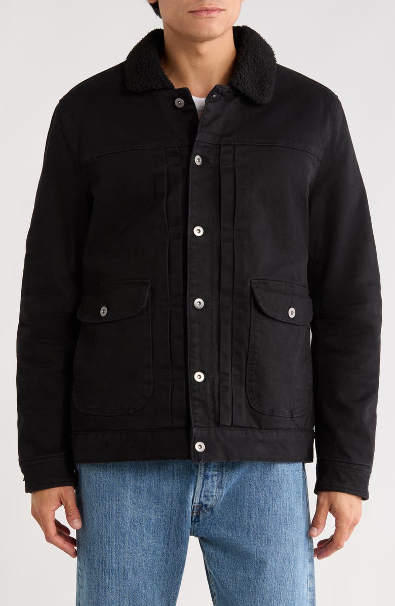 BP. Fleece Lined Cotton Twill Ledger Jacket, Alternate, color, Black