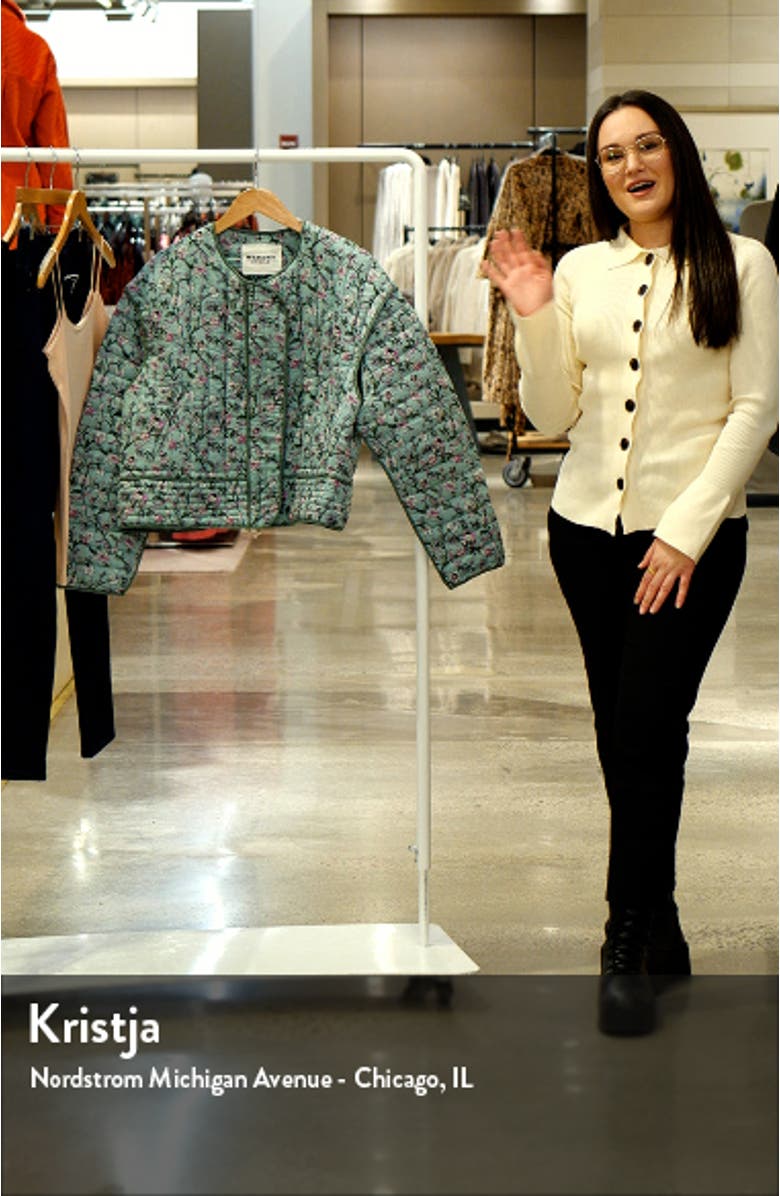 Gelio Floral Drop Shoulder Quilted Jacket, sales video thumbnail